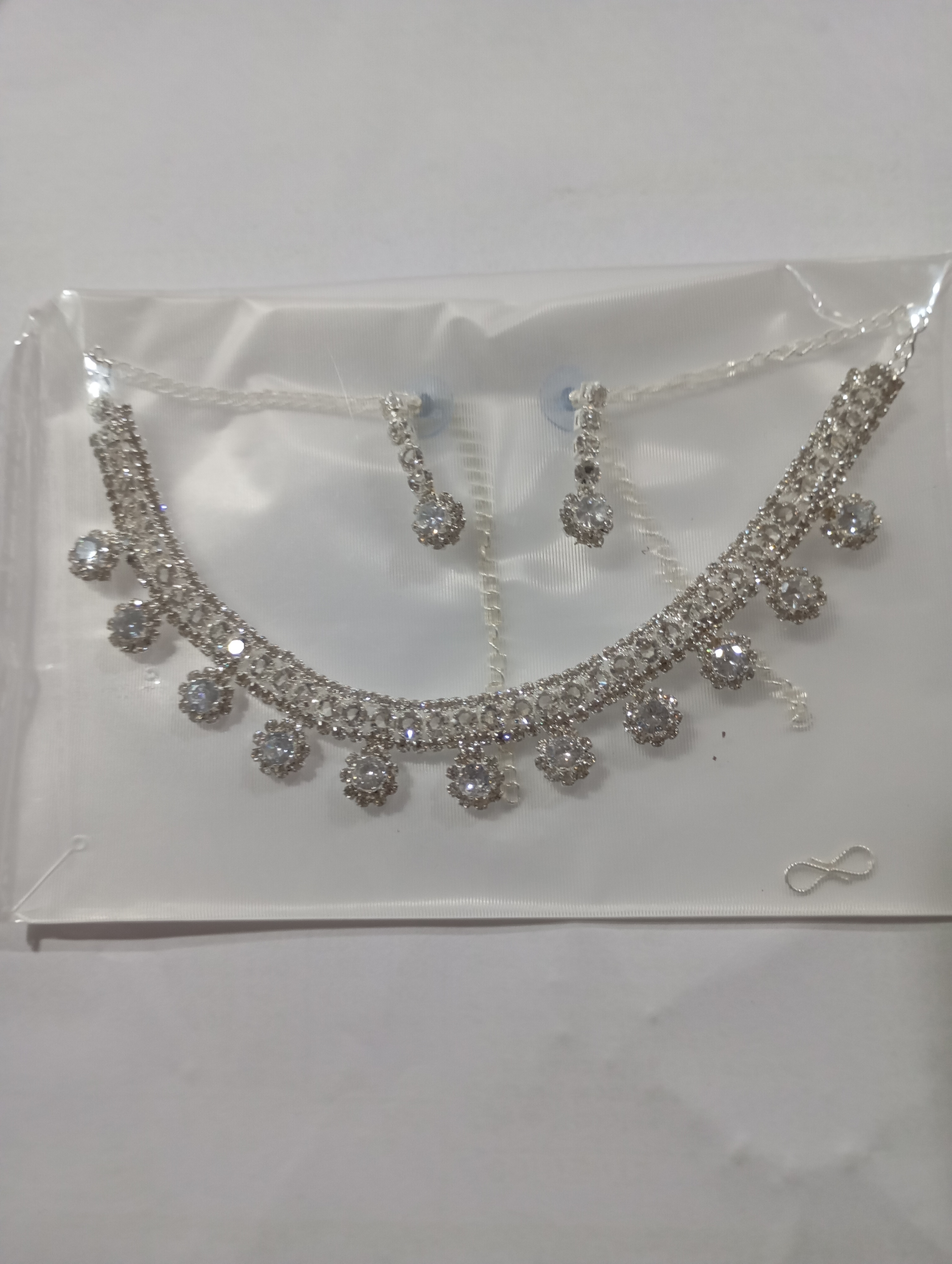 Silver and White Diamond Necklace Set Silver Touch For All Occasions.