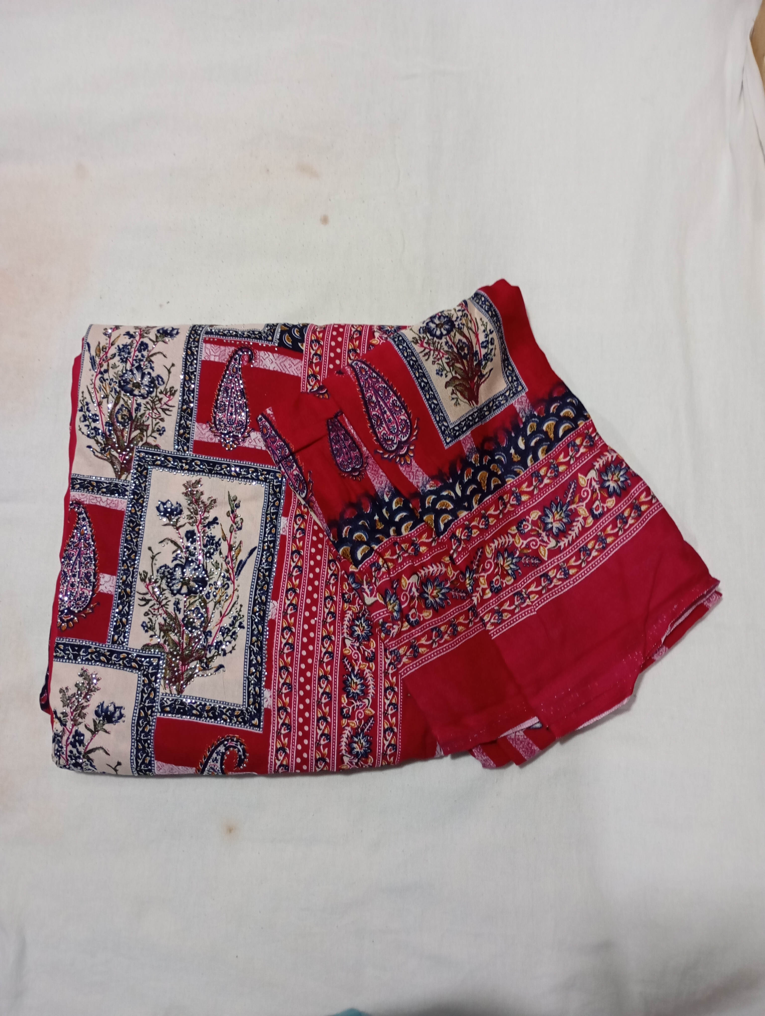 Rani Colour Kasmiri Silk Dress Material