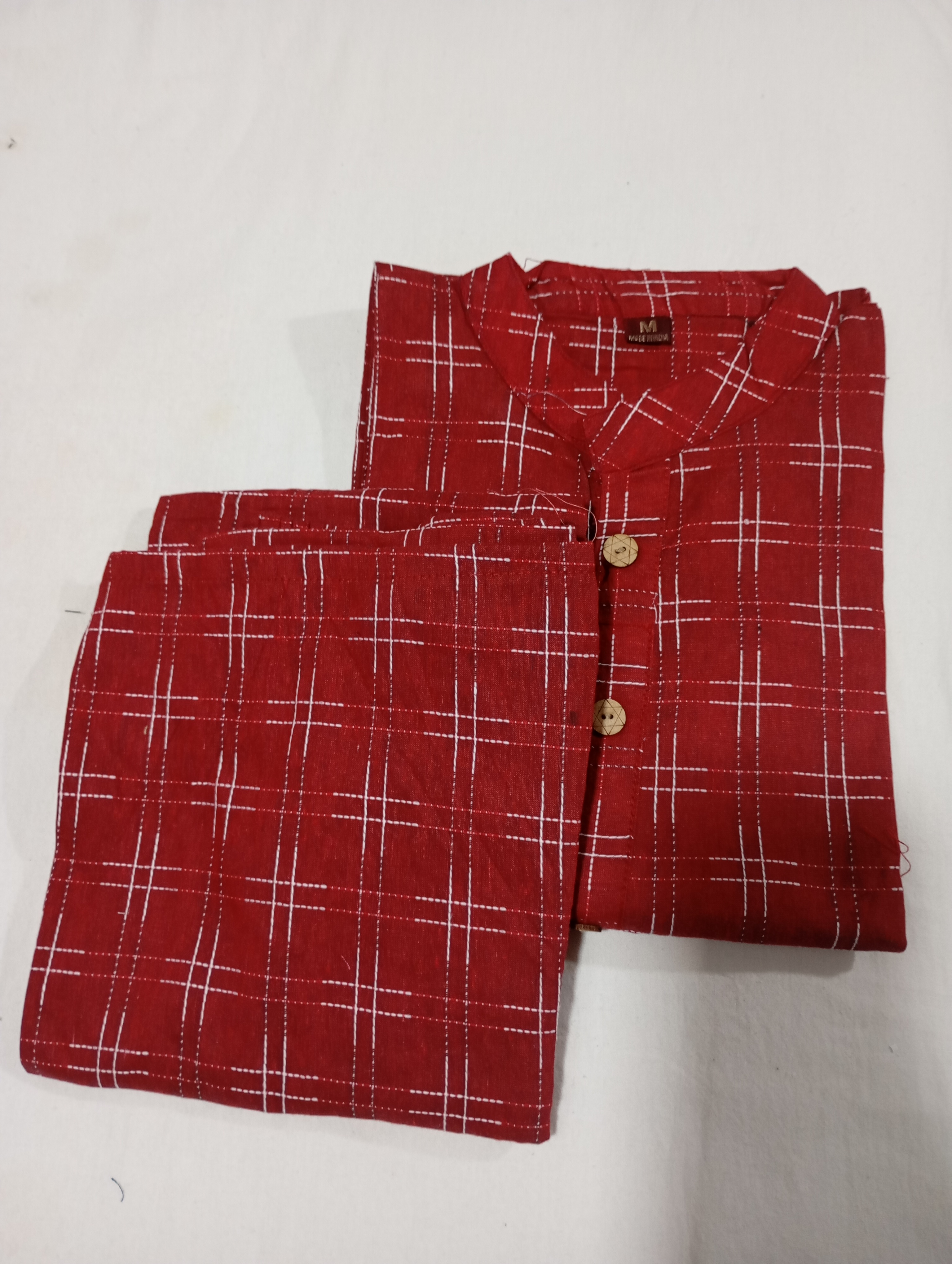 Maroon Colour Cotton Kurti Set  Formal Wear
