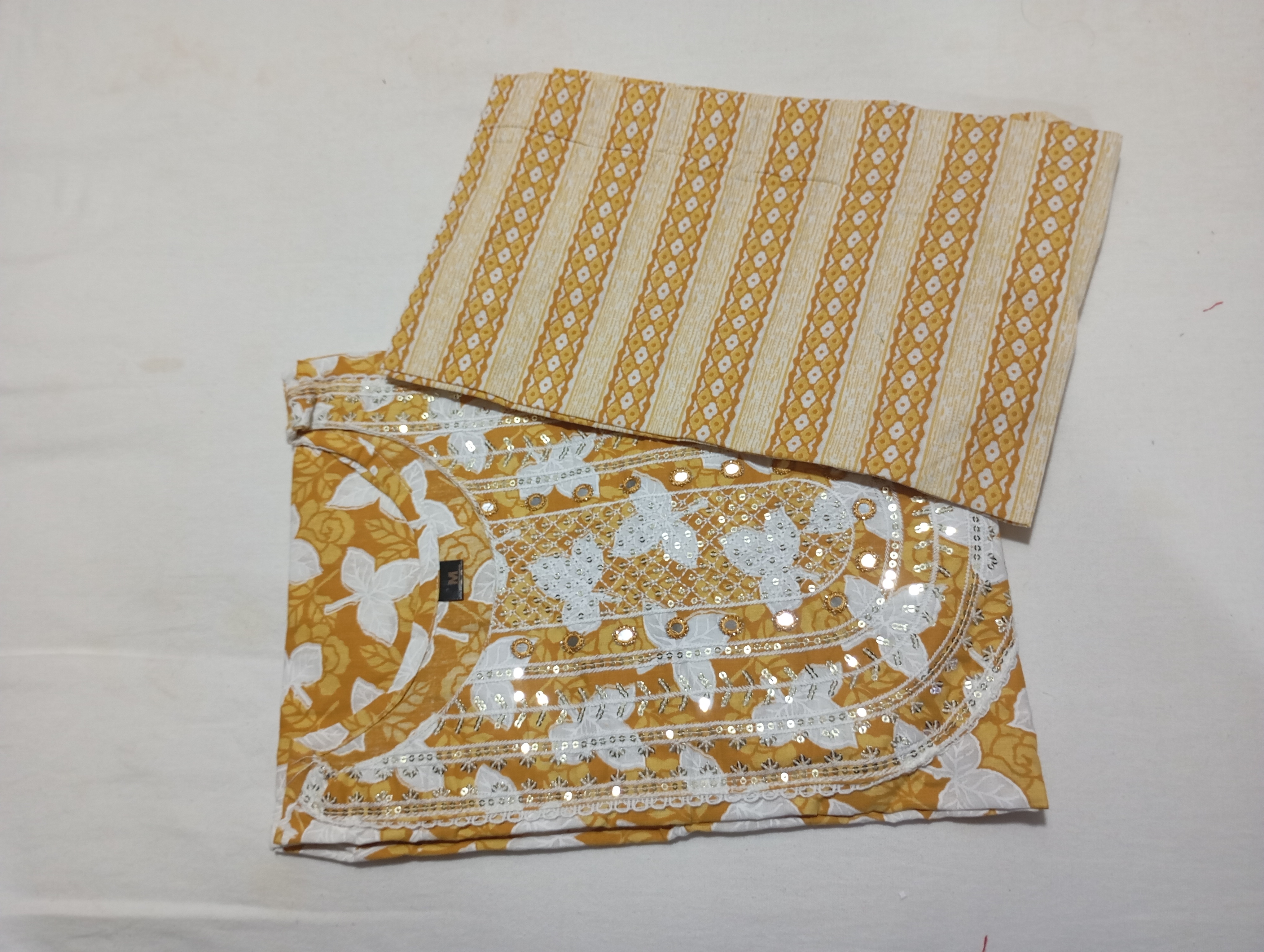 Yellow Colour Cotton Kurti Set